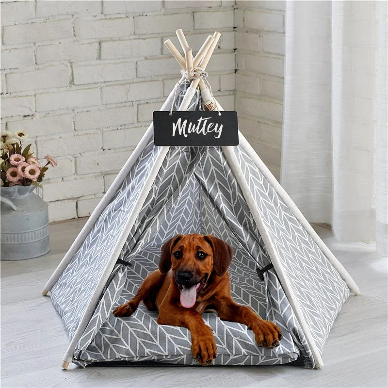 Grey sales dog teepee