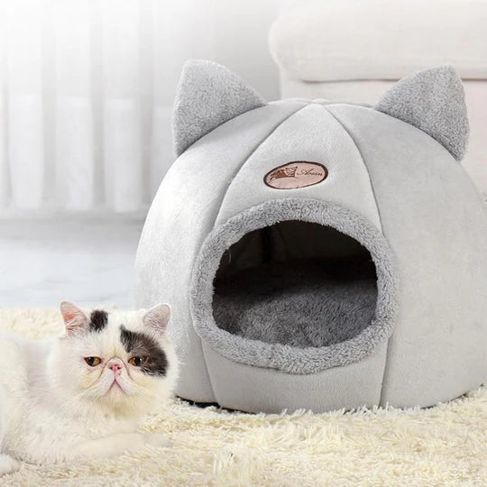 CALMING CAT CAVE WITH REMOVABLE BED CUSHION