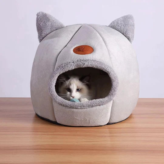 CALMING CAT CAVE WITH REMOVABLE BED CUSHION