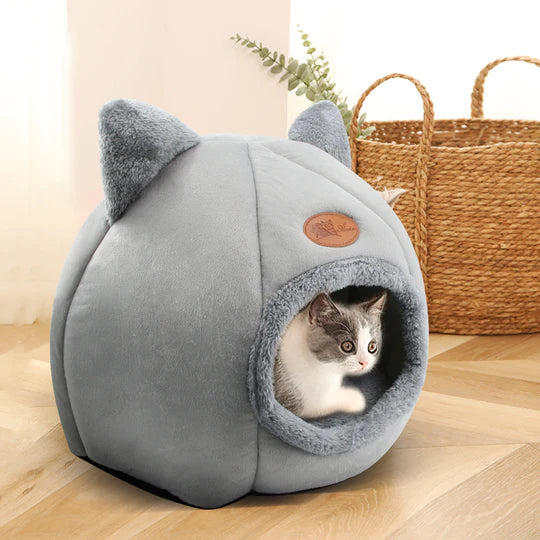 CALMING CAT CAVE WITH REMOVABLE BED CUSHION