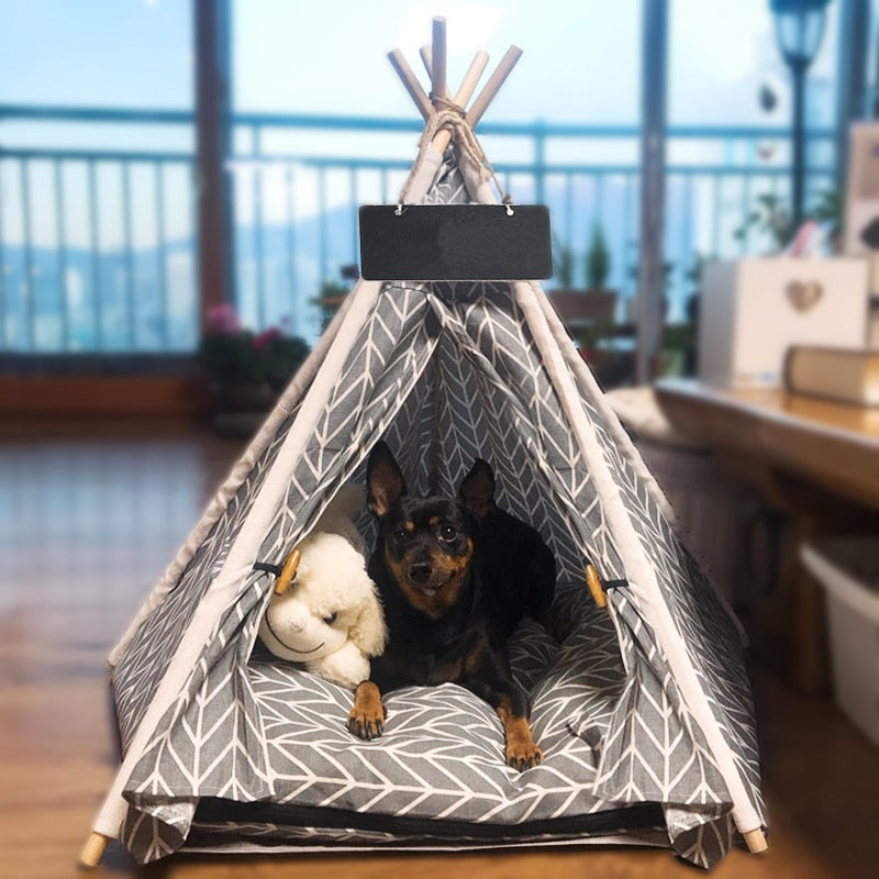 dog teepee tent DESIGNER PORTABLE PET TEEPEE FOR DOGS & CATS – Posh Pet Supply Co