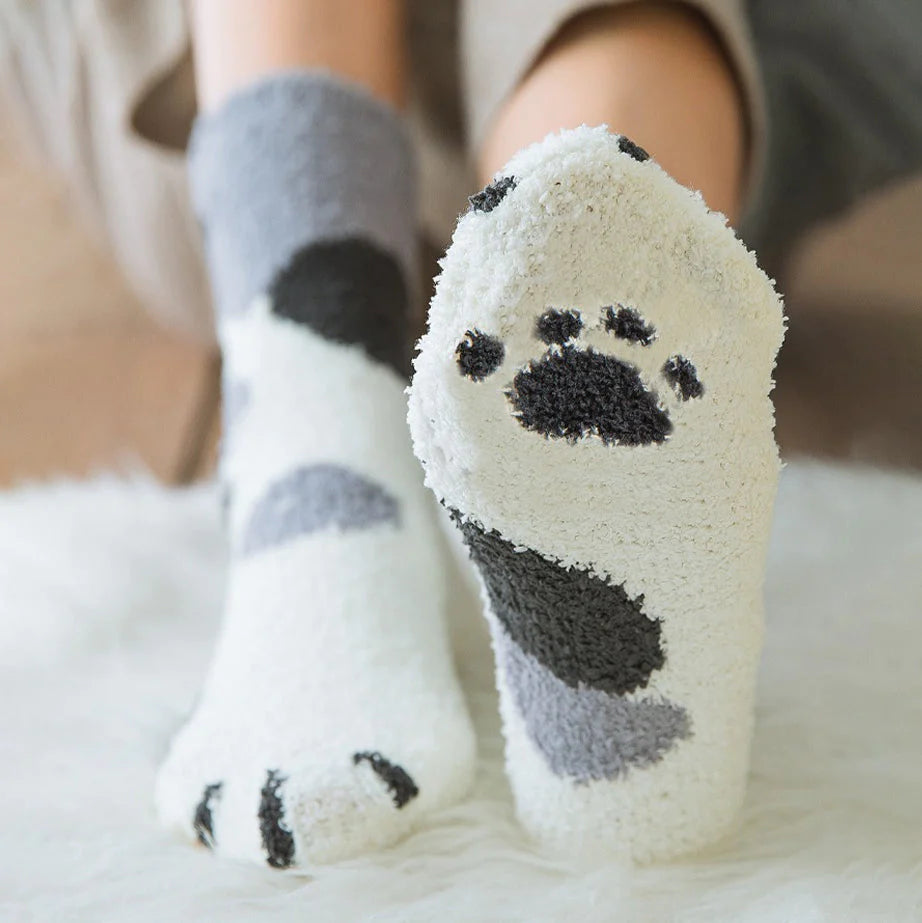 COZY CAT PAW PRINT SOCKS FOR WOMEN
