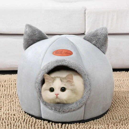 CALMING CAT CAVE WITH REMOVABLE BED CUSHION